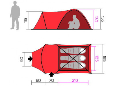 Tent Arrant 3 Spring green/cloudy gray