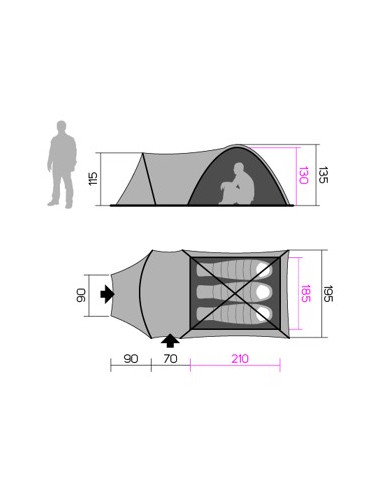 Tent Arrant 3 Spring green/cloudy gray
