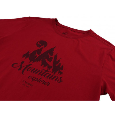 Men's leisure time T-shirt short sleeves EMBLEM garnet