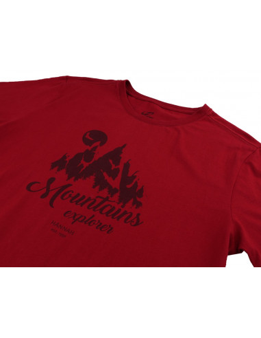 Men's leisure time T-shirt short sleeves EMBLEM garnet