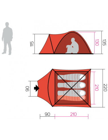 Tent Hover 4 Spring green/cloudy gray