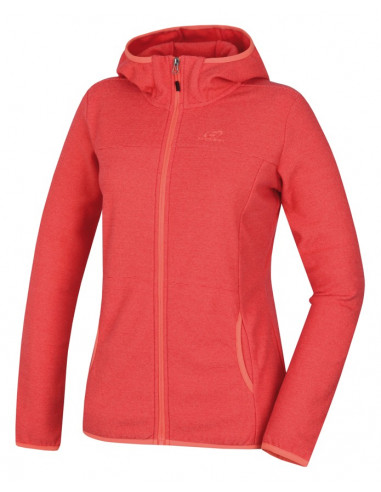 Ladies skiing sweatshirt BERNIE coral stripe