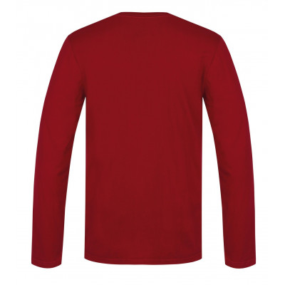 Men's leisure time T-shirt with long sleeves SKILL garnet (print 2) 2