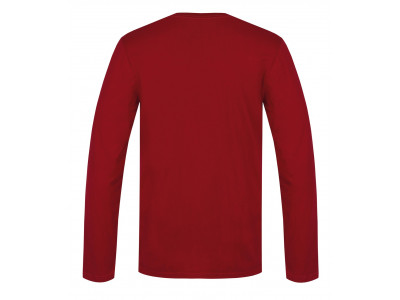 Men's leisure time T-shirt with long sleeves SKILL garnet (print 2)