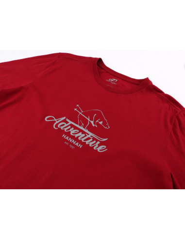 Men's leisure time T-shirt with long sleeves SKILL garnet (print 2)