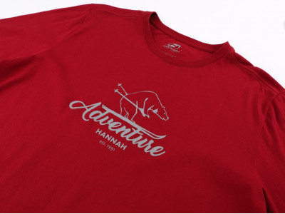 Men's leisure time T-shirt with long sleeves SKILL garnet (print 2)