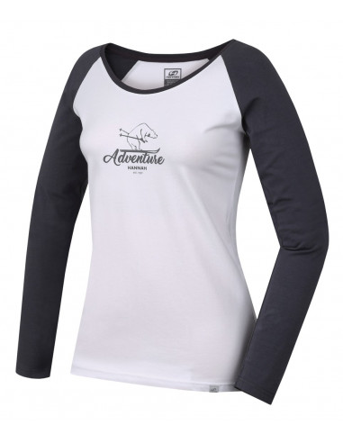 Ladies  T-shirt with long sleeves FABRIS bright white/castlerock