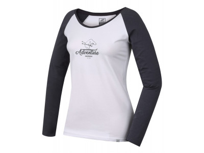Ladies  T-shirt with long sleeves FABRIS bright white/castlerock