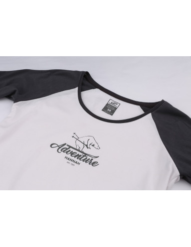 Ladies  T-shirt with long sleeves FABRIS bright white/castlerock