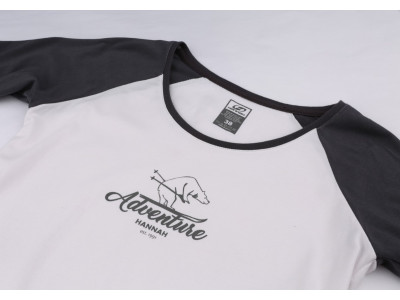 Ladies  T-shirt with long sleeves FABRIS bright white/castlerock