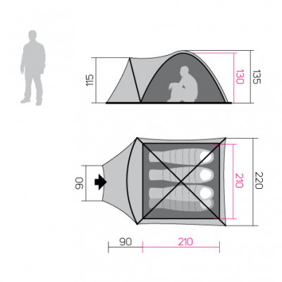 Tent Hover 4 Spring green/cloudy gray 2