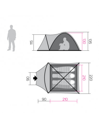 Tent Hover 4 Spring green/cloudy gray
