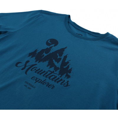 Men's leisure time T-shirt short sleeves EMBLEM blue sapphire