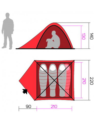 Tent Tycoon 4 Spring green/cloudy gray