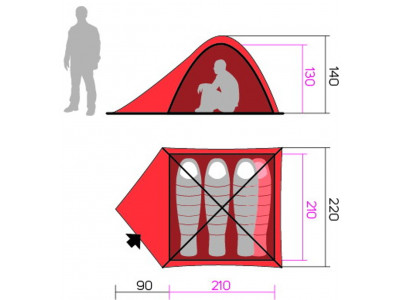 Tent Tycoon 4 Spring green/cloudy gray