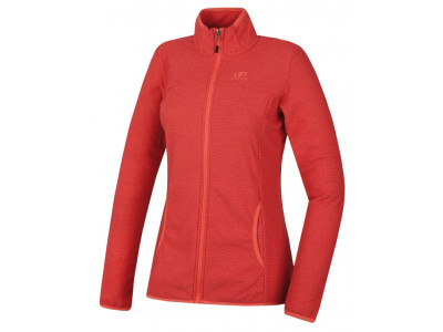 Ladies skiing sweatshirt SELENA coral stripe