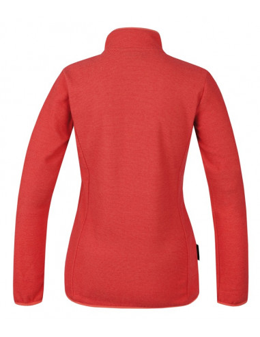 Ladies skiing sweatshirt SELENA coral stripe