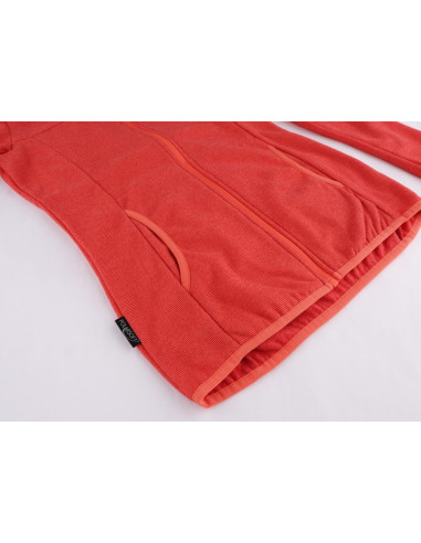 Ladies skiing sweatshirt SELENA coral stripe