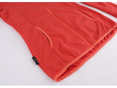 Ladies skiing sweatshirt SELENA coral stripe