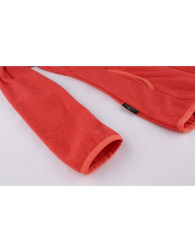 Ladies skiing sweatshirt SELENA coral stripe