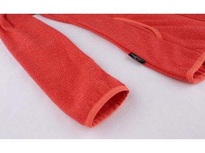 Ladies skiing sweatshirt SELENA coral stripe