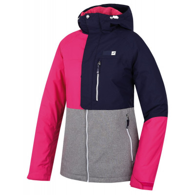 Ladies jacket Kris Gray melange/beetroot purple