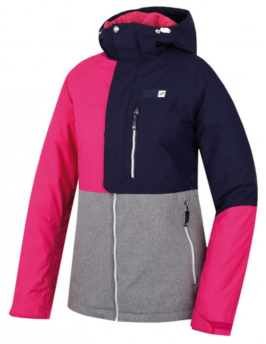 Ladies jacket Kris Gray melange/beetroot purple