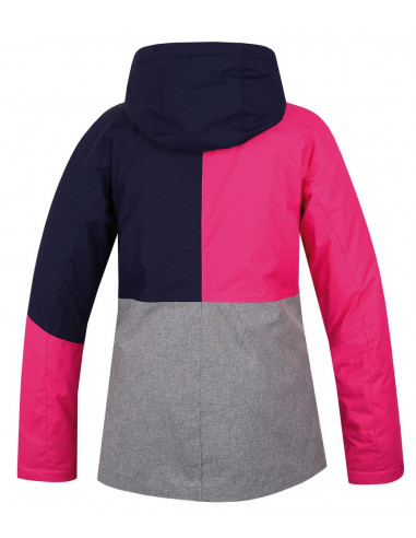 Ladies jacket Kris Gray melange/beetroot purple