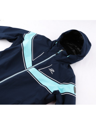 Ladies skiing jacket KIELY midnight navy/aqua splash