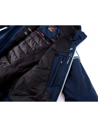 Ladies skiing jacket KIELY midnight navy/aqua splash
