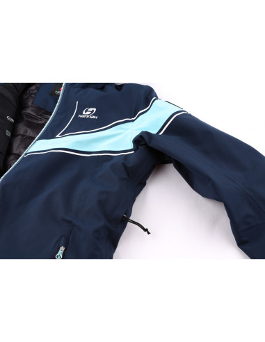 Ladies skiing jacket KIELY midnight navy/aqua splash