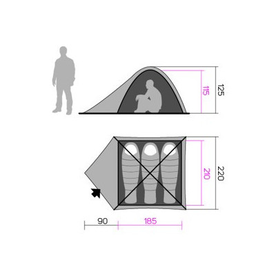 Tent Tycoon 3 Spring green/cloudy gray 2