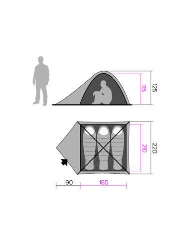 Tent Tycoon 3 Spring green/cloudy gray