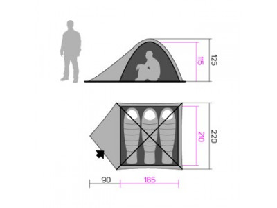 Tent Tycoon 3 Spring green/cloudy gray