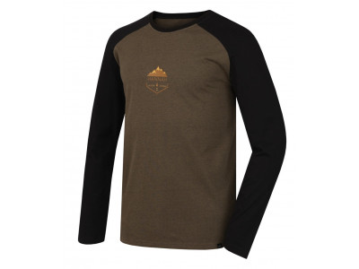 Men's leisure time T-shirt with long sleeves NEBU thyme mel/anthracite