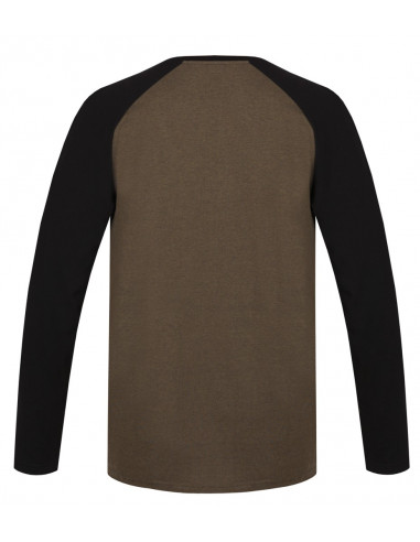 Men's leisure time T-shirt with long sleeves NEBU thyme mel/anthracite