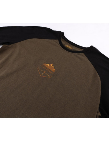 Men's leisure time T-shirt with long sleeves NEBU thyme mel/anthracite