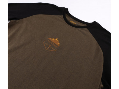 Men's leisure time T-shirt with long sleeves NEBU thyme mel/anthracite