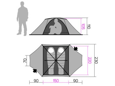 Tent Covert 2 WS Men'sdarin red/dark shadow
