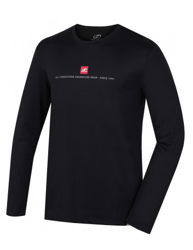 Men's skiing T-shirt with long sleeves TERELL anthracite (red)