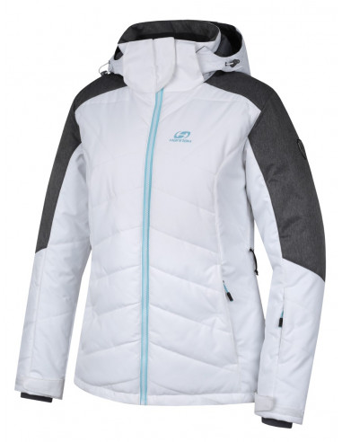 Ladies skiing jacket NANETT bright white/gray mel