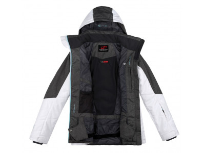 Ladies skiing jacket NANETT bright white/gray mel