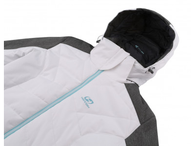 Ladies skiing jacket NANETT bright white/gray mel