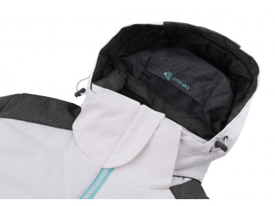 Ladies skiing jacket NANETT bright white/gray mel