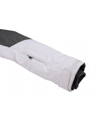 Ladies skiing jacket NANETT bright white/gray mel