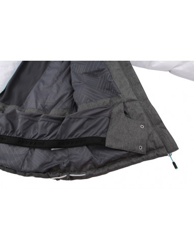 Ladies skiing jacket NANETT bright white/gray mel