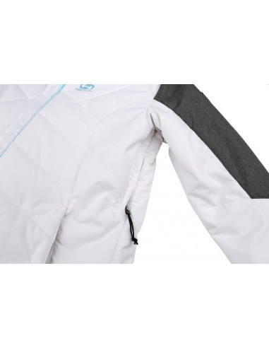 Ladies skiing jacket NANETT bright white/gray mel