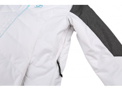 Ladies skiing jacket NANETT bright white/gray mel
